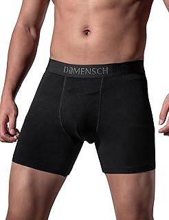 damensch Men's Regular Fit Supima Printed Cotton Boxer Brief Pack of 1, Underwear for Man Combo, H Shape Underwear for Men-Jet Black-S-picture-15
