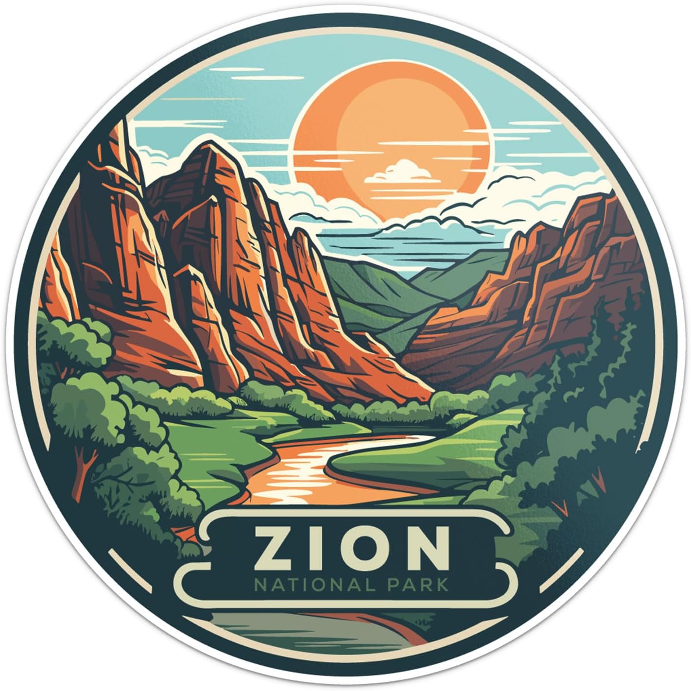 Zion National Park Sticker Waterproof Vinyl Decal for Car Bumper, Laptop, Luggage