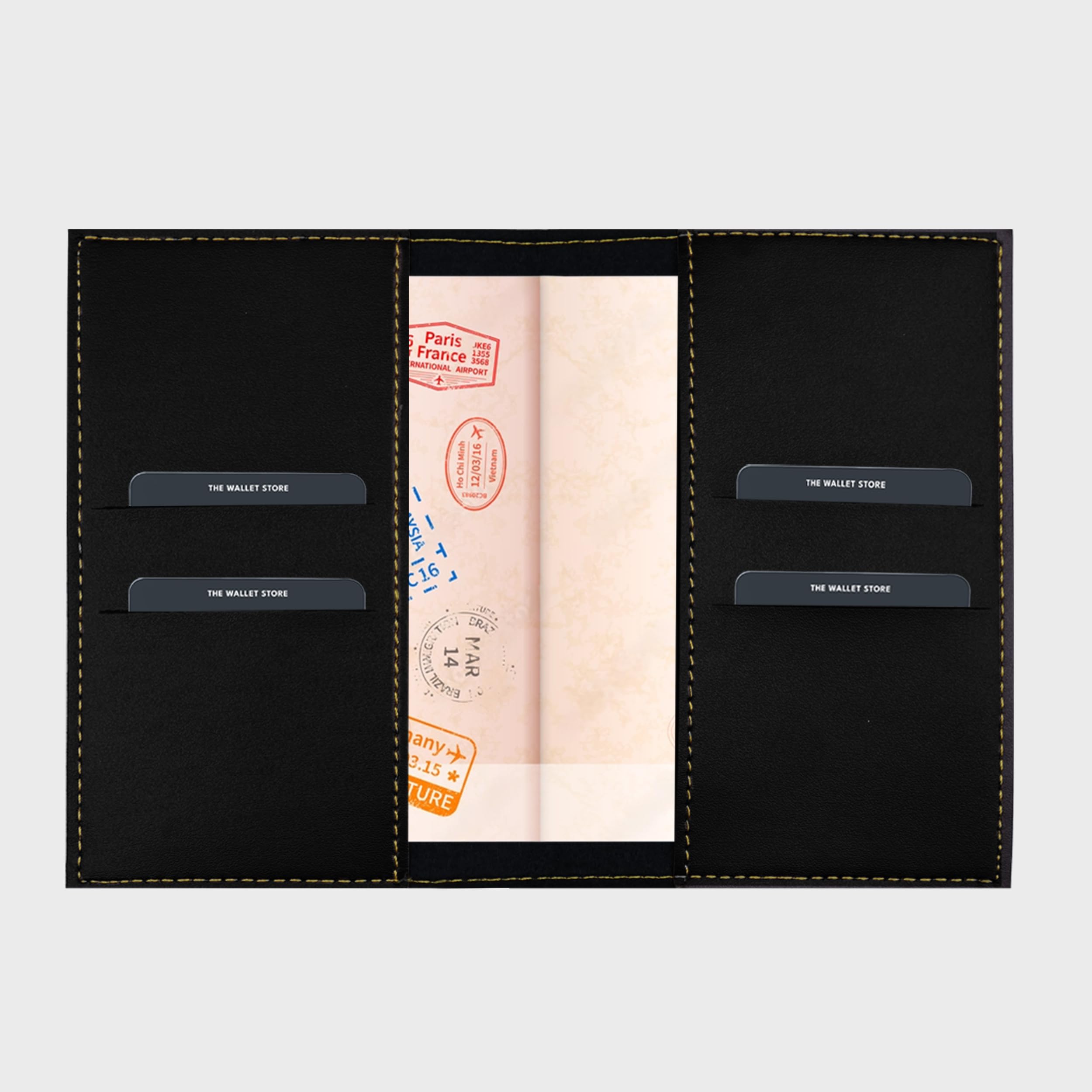 The Wallet Store Leather Passport Cover - Black