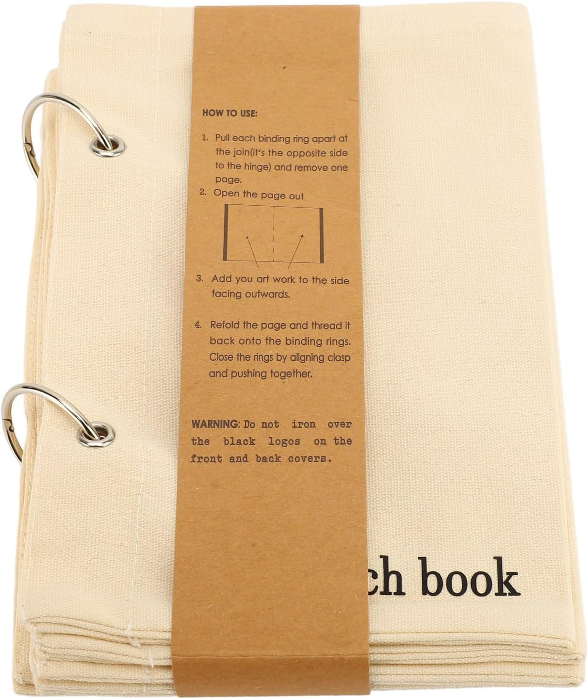 Blank Fabric Sketchbook, Linen Folding Travel Journal with Stitchable Pages, Reinforced Eyelets Portable Drawing and Writing Notebook for Art, Scrapbooking, Mixed Media, Hand or Machine Sewing