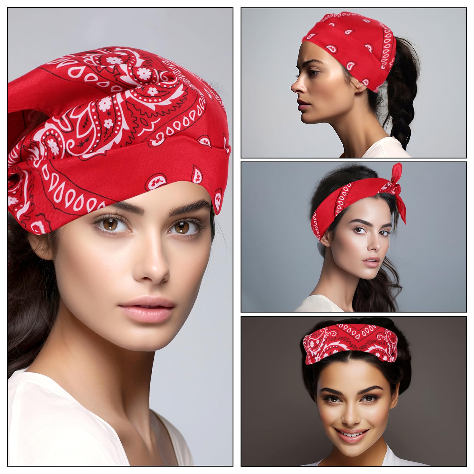 2 sztuki bandany dla mężczyzn i kobiet, 55 x 55 cm, chusta na szyję, wzór Paisley, dla kobiet i mężczyzn, bandana, chusta na głowę, dla motocyklistów, mężczyzn