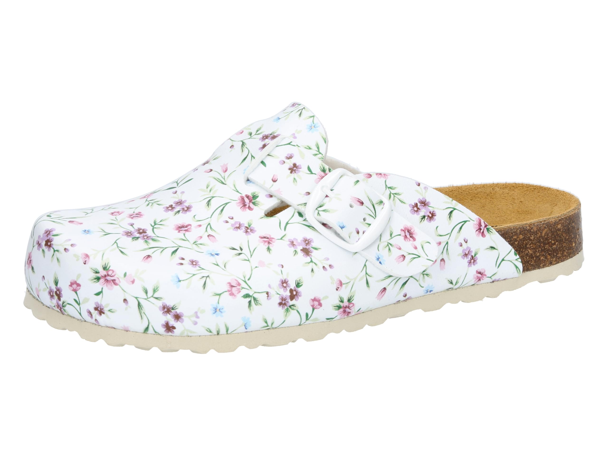 Lico Women's Bioline Clog Print Mules, Bright White, 8 UK