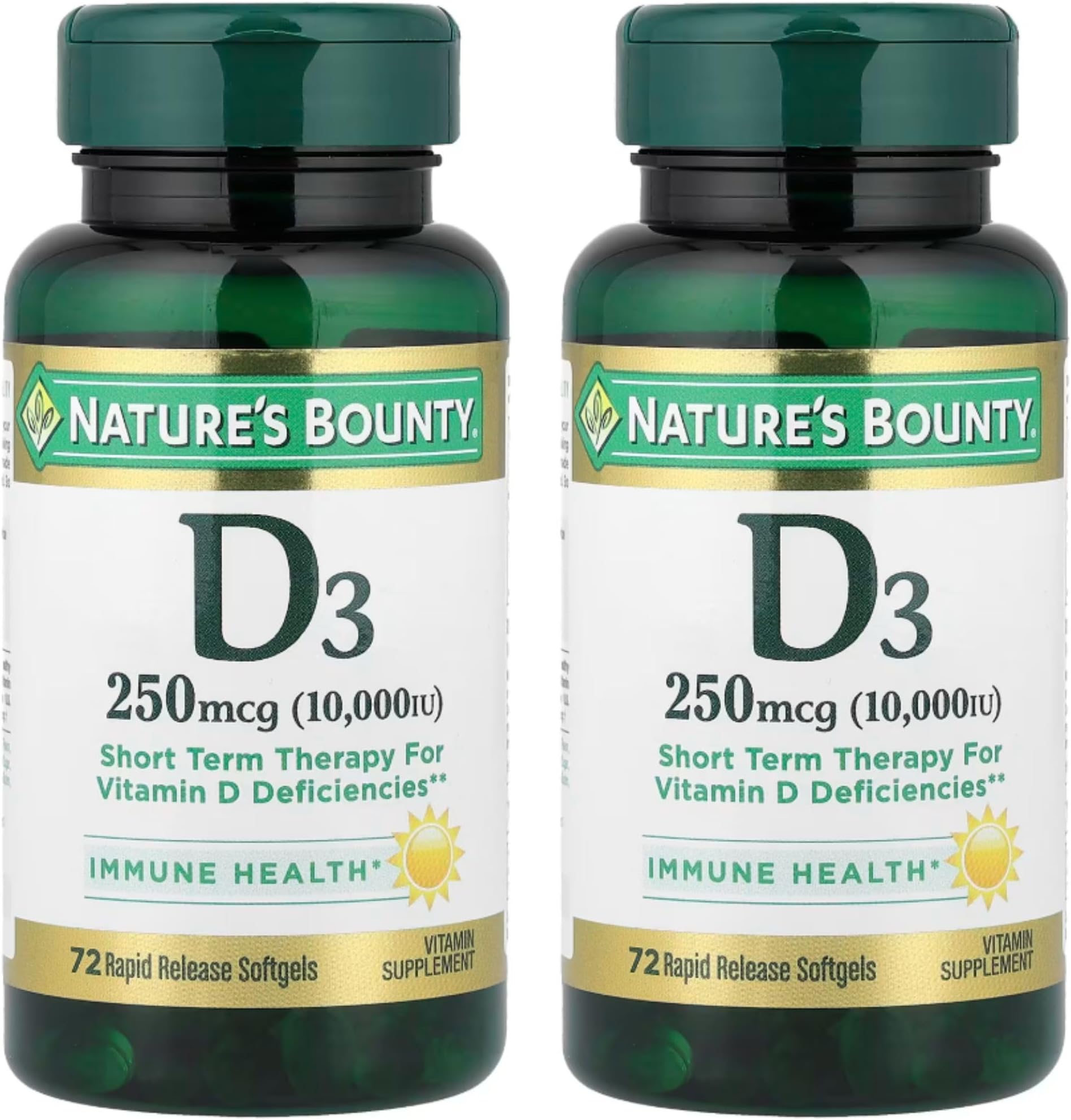 Nature's Bounty, Ultra Strength D3-10,000 IU, 72 Softgels (2pack)