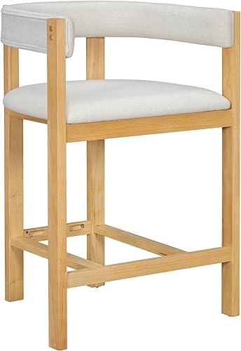 Miniatura 5 de Christopher Knight Home Rylan - Juego de 2 taburetes de bar tapizados de tela moderna para comedor, altura de encimera, taburete de madera de