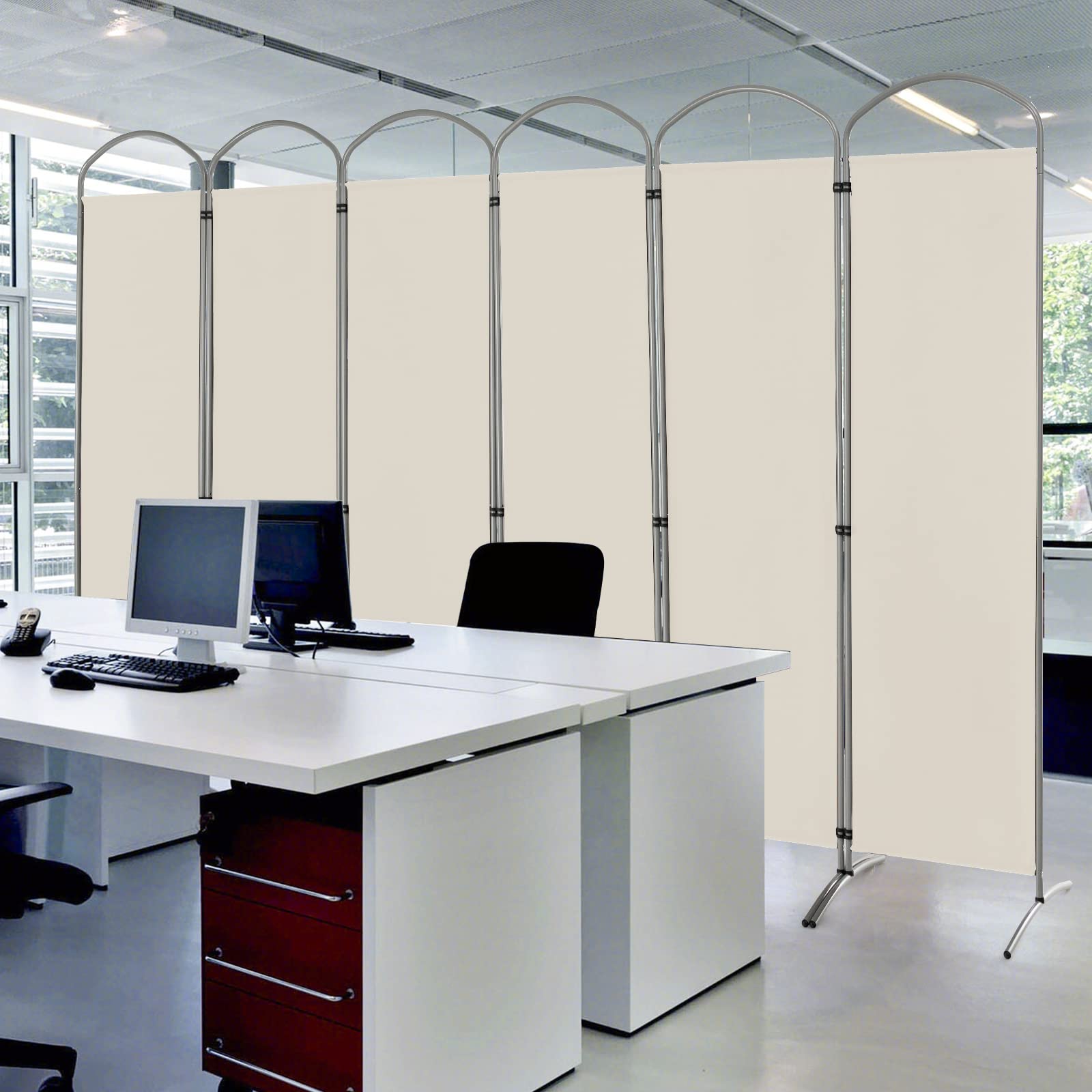 Giantex 6.2Ft Folding 6-Panel Room Divider White- 130