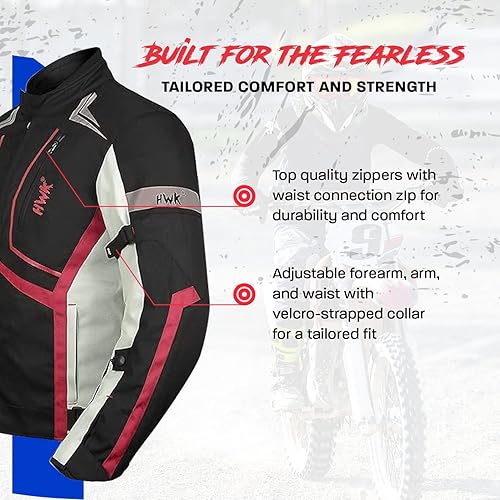 Miniatura 4 de Chaqueta de moto para hombre CE Blindado, Impermeable, para todo clima, L