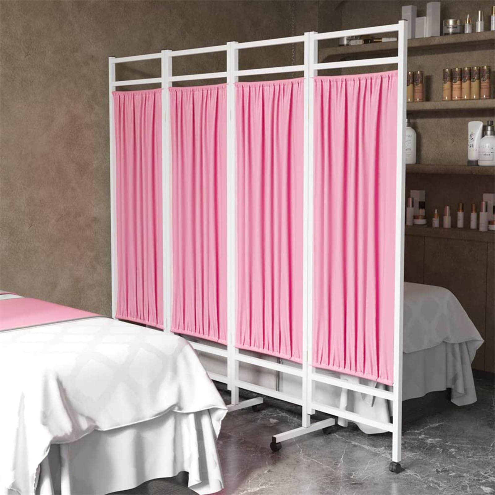 Écran de confidentialité médical robuste à structure rose pastel