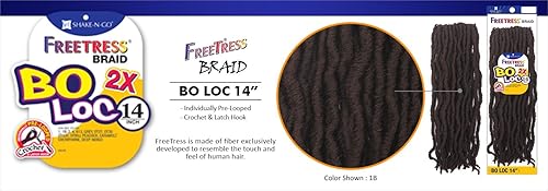 Miniatura 3 de FreeTress - Trenzas de ganchillo de pelo sintético FreeTress 2X Bo Loc de 14 pulgadas (paquete de 4, 613)