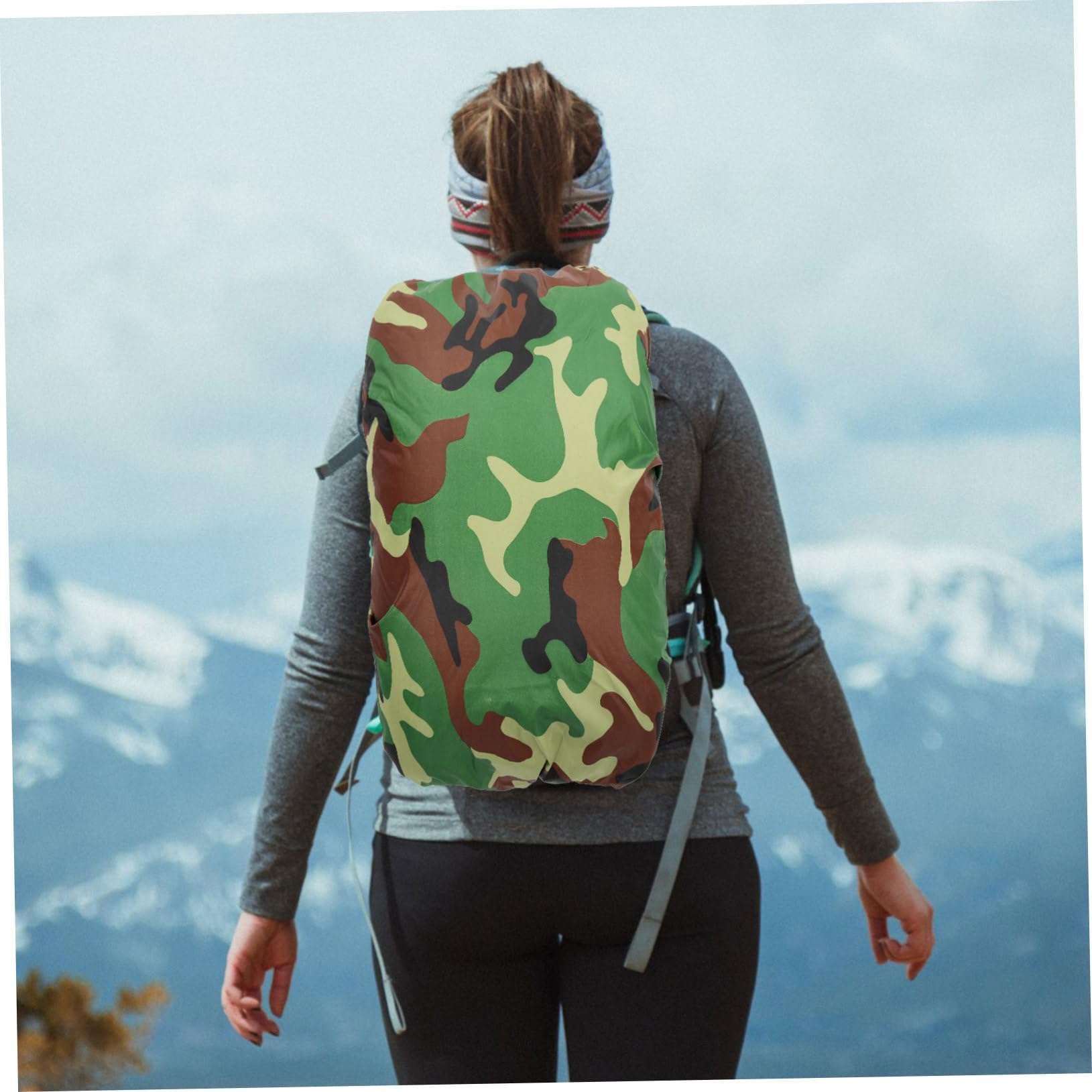 GOOHOCHY 3Pcs Backpack Rain Cover Protective Camouflage Bag Protector for Hiking Backpack Durable Scratch Resistant for Outdoor Activities