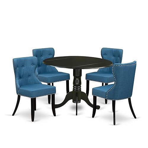 East West Furniture DLSI5-BLK-21 5 Piece Dining Room Table Set