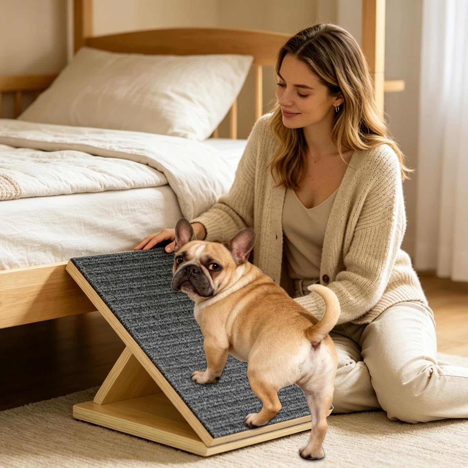 Rampa per cani da in legno portatile | Scalette Per Cani Piccoli Pet Da Alto Per cuccioli media grande anziani feriti cane gatto casa esterno divano