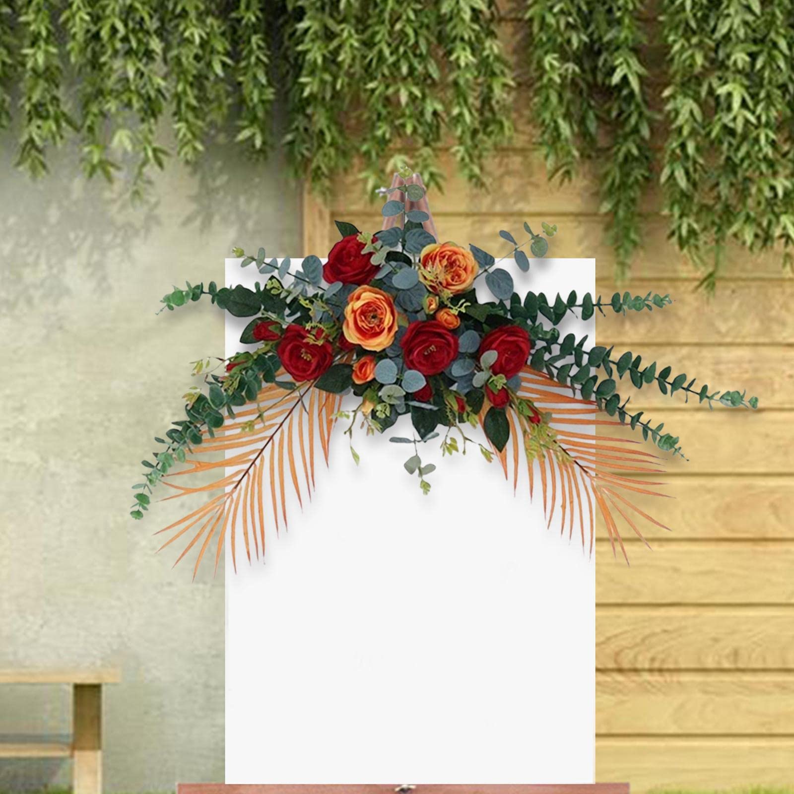Kunstblumen Rückwand Dekoration Hängende Blütenarrangements Requisiten Handgefertigt Aus Seidenmaterial für Hochzeiten Feiern Fotohintergru, Rot