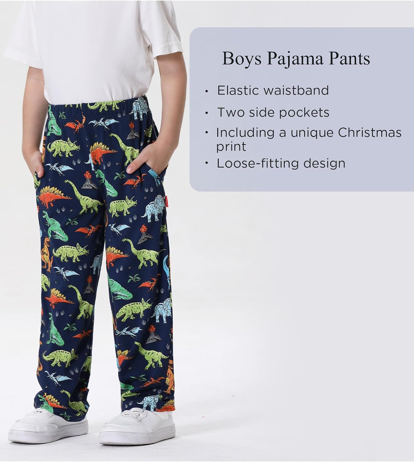Bamboo Viscose Boys Pajama Pants with Pockets 4-12Y