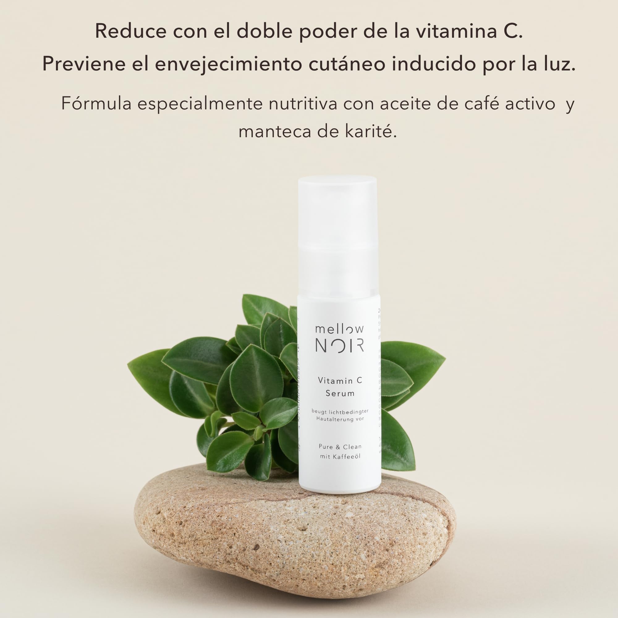 mellow NOIR Juego de cuidado facial | Concentrated Booster, hidratante facial y suero de vitamina C | suero hialurónico, crema de día y suero de vitamina C | cosmética natural certificada | antiedad