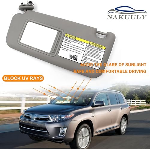 Miniatura 7 de Nakuuly Parasol para el lado izquierdo del conductor gris con techo solar compatible con Toyota RAV4 2006 2007 2008 2009 2010 2011 2012 2013