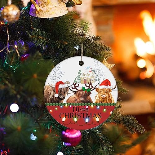 Miniatura 7 de Cheyan Divertido adorno de cerámica de Navidad con lindos animales de granja decoración del hogar colgantes de Navidad adorno colgante de árbol de
