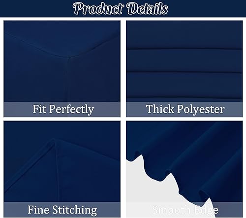 Miniatura 3 de Paquete de 2 manteles ajustables de 72 x 30 pulgadas, manteles rectangulares de alta calidad para mesas de 6 pies, mantel de tela de poliéster