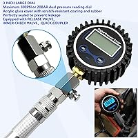 Vista 6 de ZKTOOL Comprobador de Compresión Digital LCD Automotriz, Medidor de Compresión Digital 250 PSI, Kit de Adaptador de Comprobador de Compresión