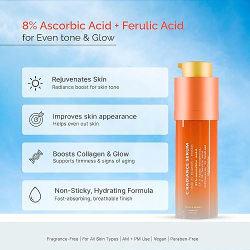 Miniatura 5 de Suero de vitamina C para cara con ácido hialurónico y ferúlico, aumenta el colágeno de la piel, hidrata y regordeta la piel, suero facial