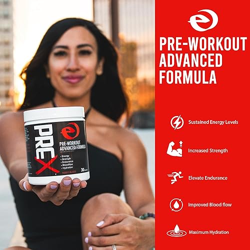 Miniatura 3 de Elevated PREX - Fórmula avanzada para antes del entrenamiento, energía, fuerza, resistencia, flujo sanguíneo, hidratación, suplemento en polvo para