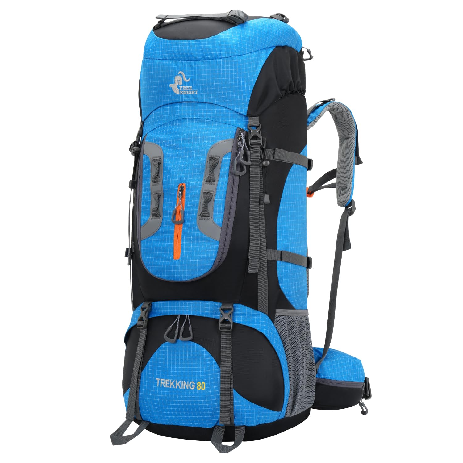 Bseash Zaino da campeggio impermeabile da 80 litri con copertura antipioggia, zaino leggero da viaggio per sport all'aria aperta per arrampicata