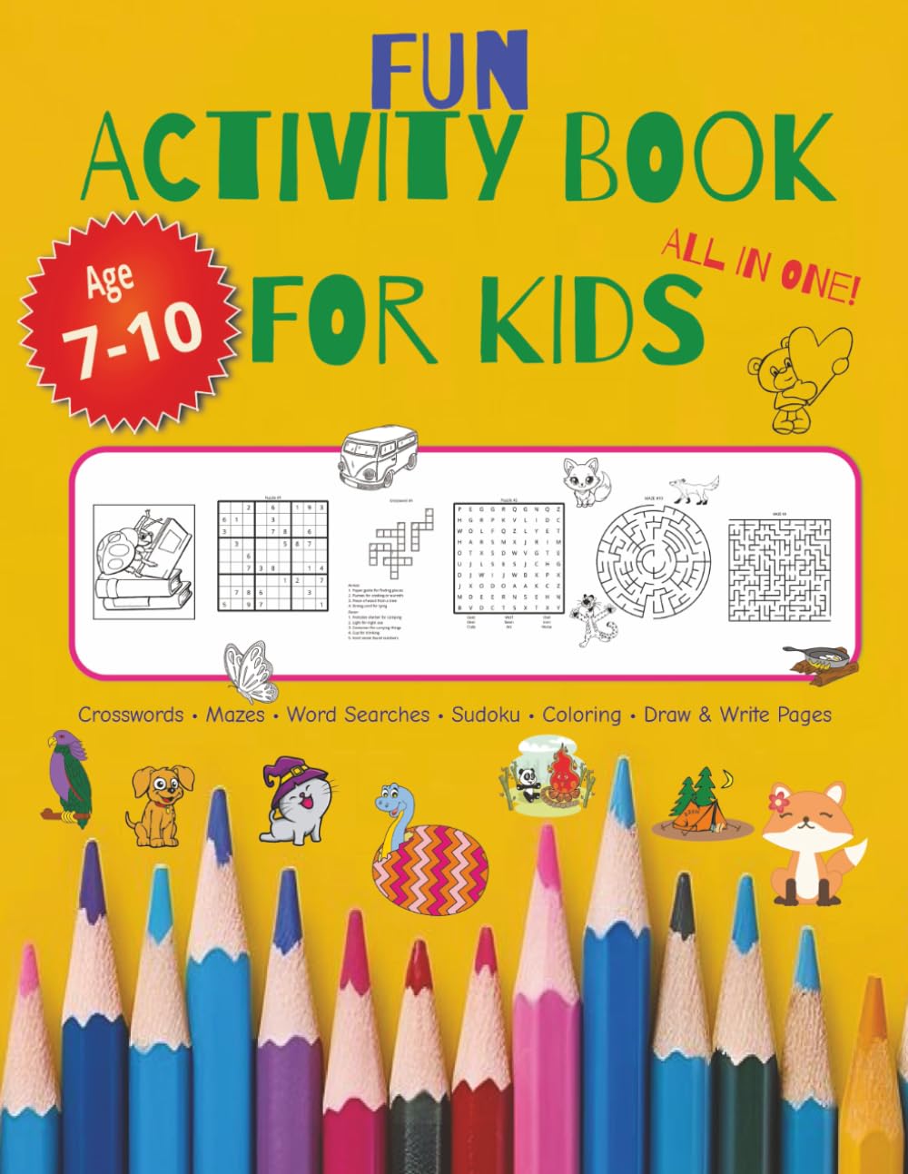 Activity book for kids: Fun Activity Book for Kids With Crosswords ...