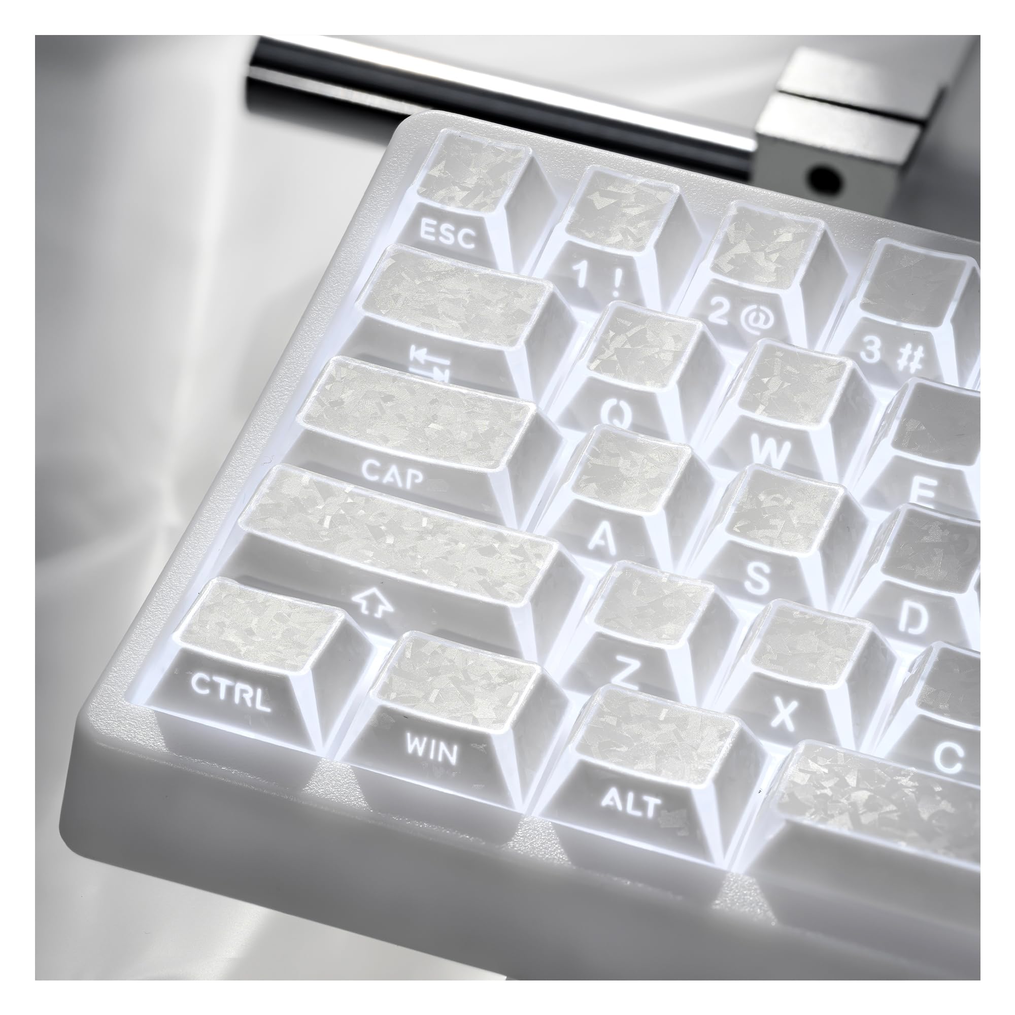 GMKWTL XVX White Shine Through Keycaps, PBT Keyboard Keycaps Cherry Profile