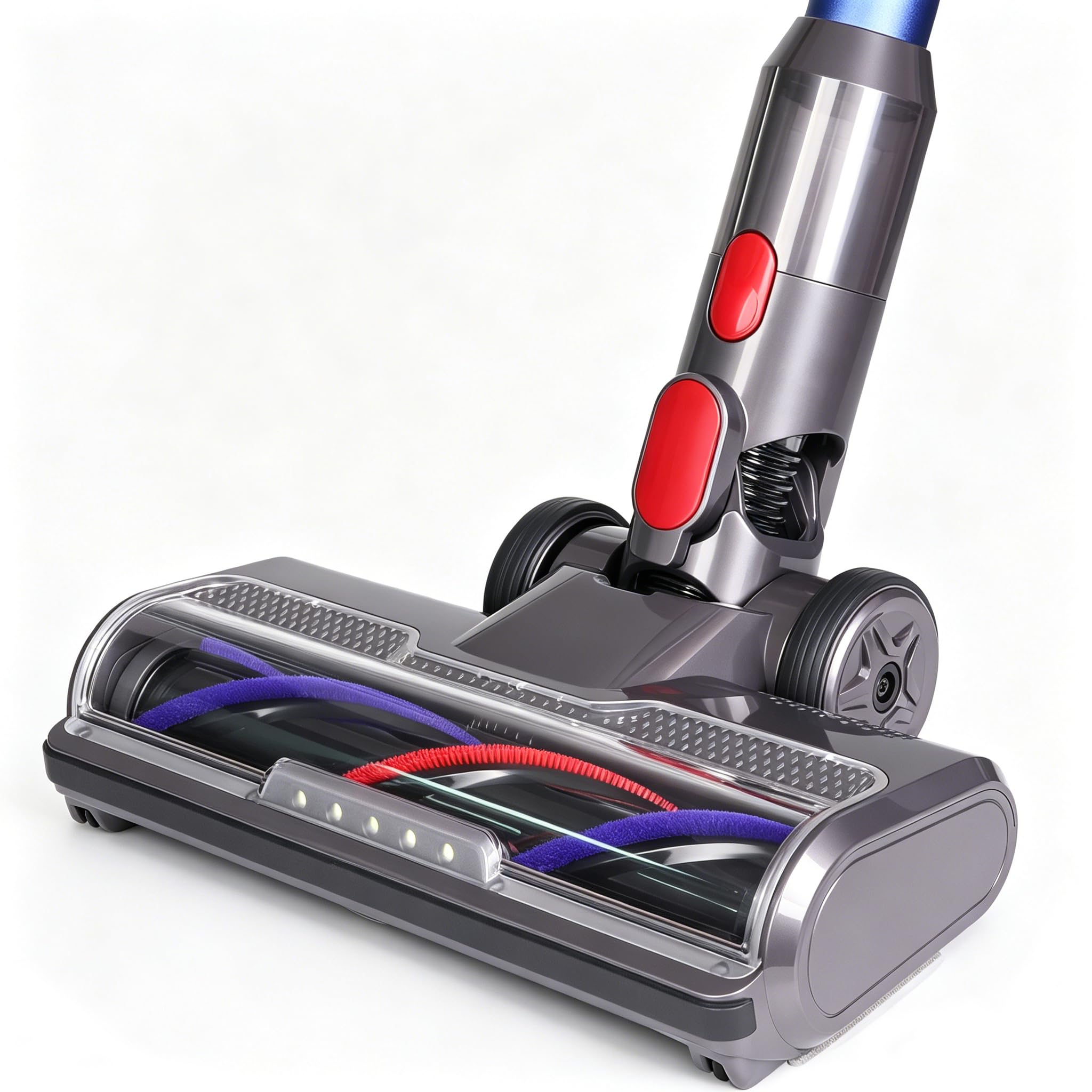 Brosse Compatible avec Aspirateur Dyson V10 V8 V7 V11 V15 Accessoire Tête d'aspirateur avec 5 Lampes pour Sol Dur et Tapis