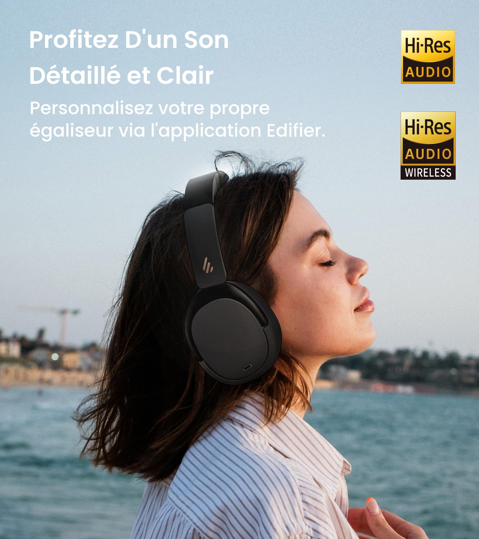 Edifier WH950NB (2026) Casque Over-Ear Pliable avec ANC Hybride, LDAC Hi-Res Audio, EQ Via App, 80h Autonomie, Bluetooth 5.4