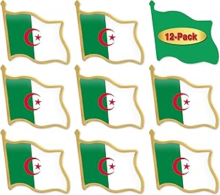 12/24/50/100Pcs Official Algeria Flag Pins Bulk - Metal Algerian National Lapel Pin