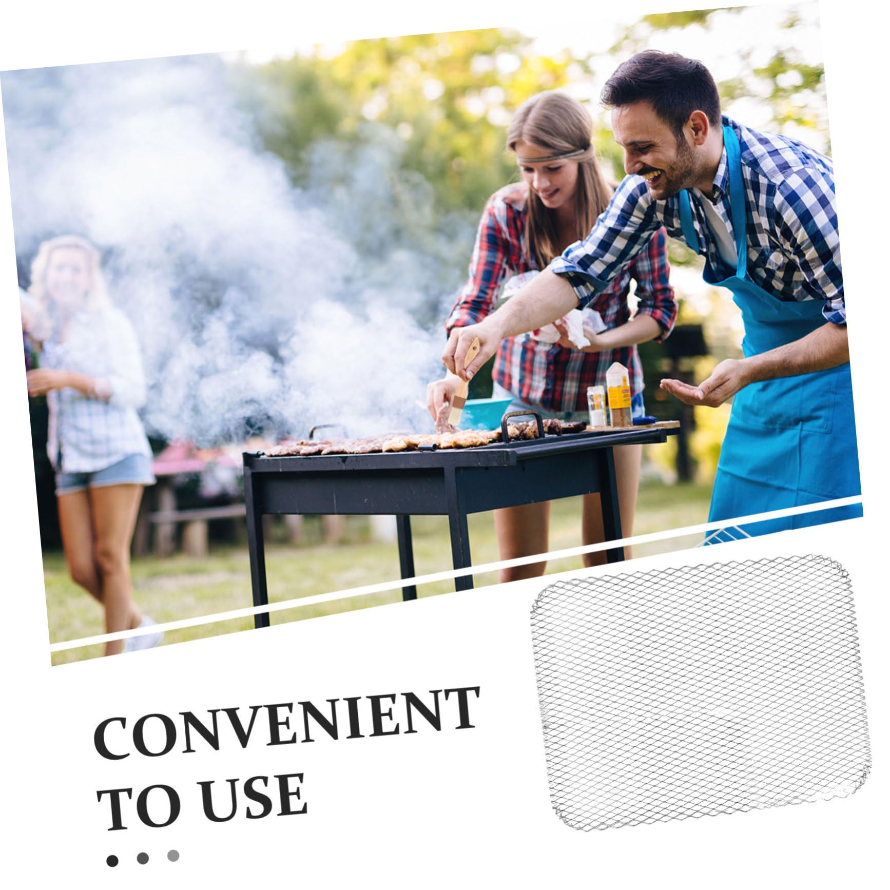 10 alfombrillas de malla de aluminio antiadherentes – Cubiertas rectangulares para barbacoa al aire libre y cocina en interiores – Resistente al calor, reutilizable, perfecto para asar y hornear