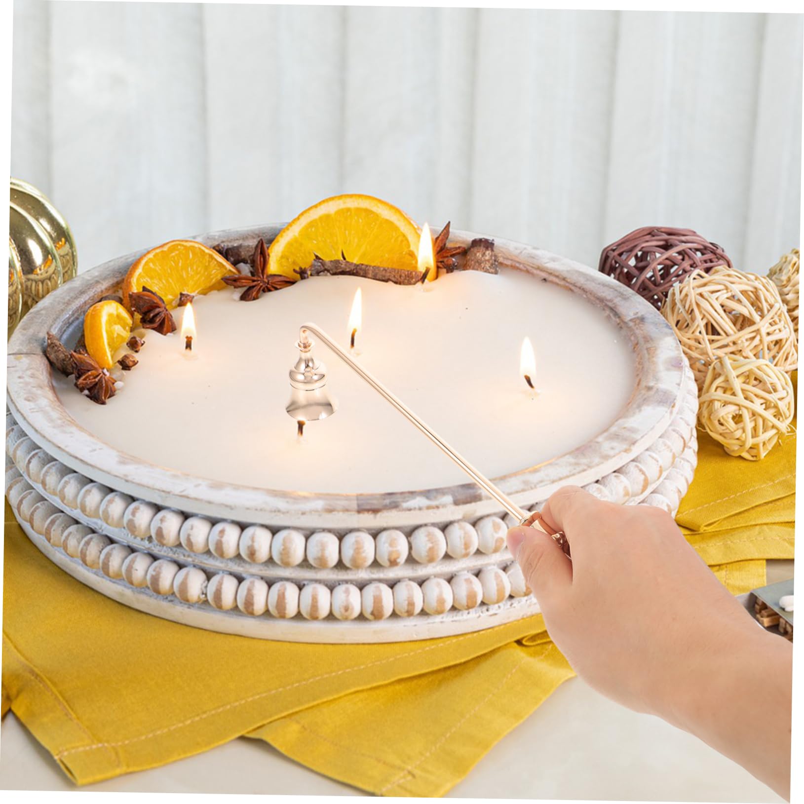 ERINGOGO Candle Snuffer with Handle Antique Design Candle Extinguisher for Safe Use for Home