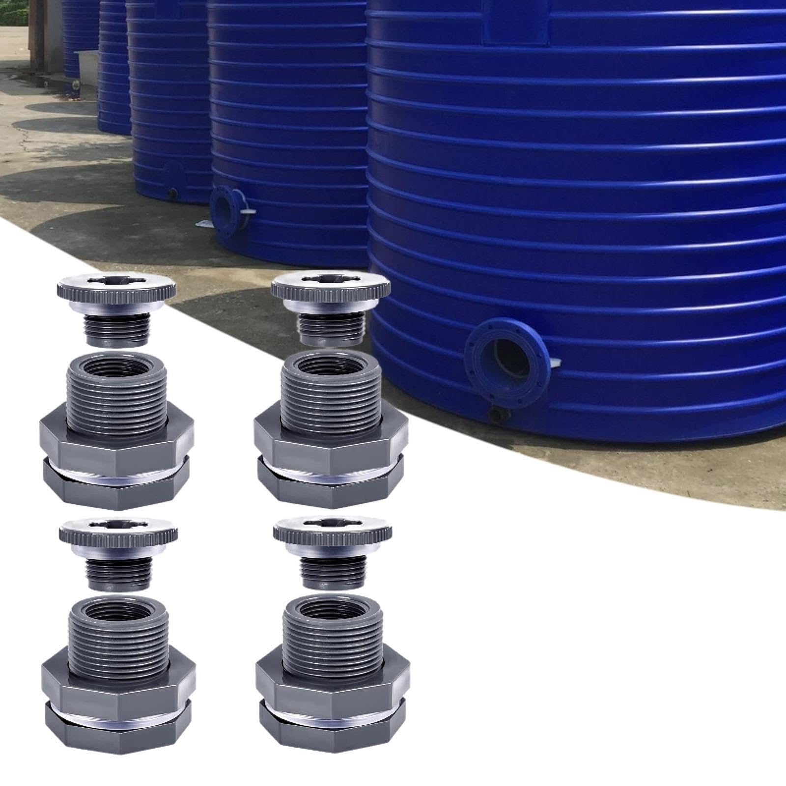 Adaptador de Manguera de Jardín de 4 Piezas, Adaptador de Manguera de Cubo de 3/4 de Pulgada para Piscinas Y Barriles de Lluvia.