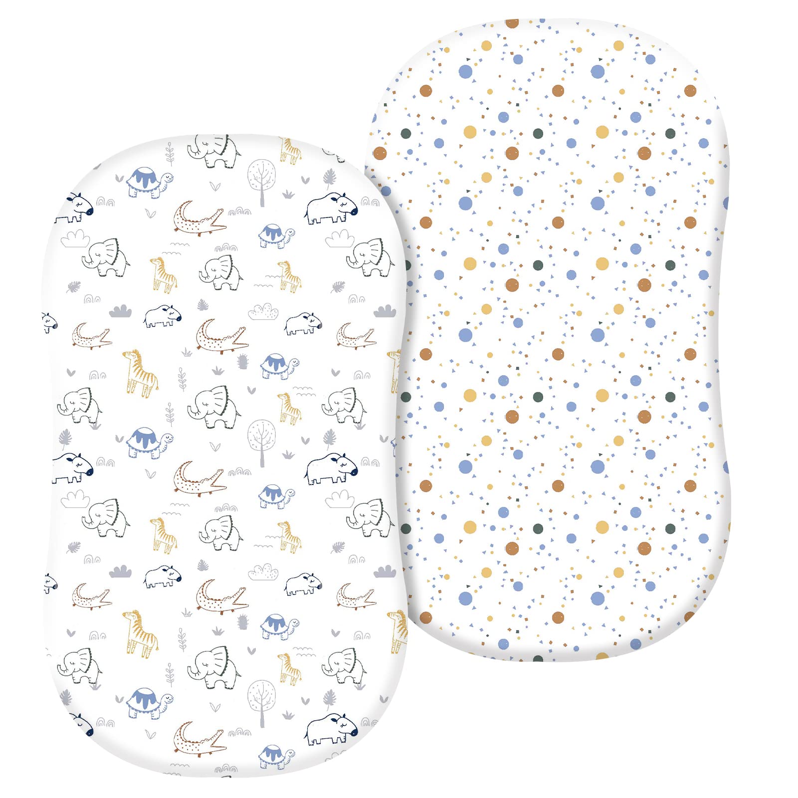 PHF 100% Cotton Bassinet Sheets 2 Pack, Soft Breathable Comfortable Cradle Sheets for Baby Boys Girls, Premium Sheets Fits Various Cradle and Bassinet Mattress Pad, Woodland Animals