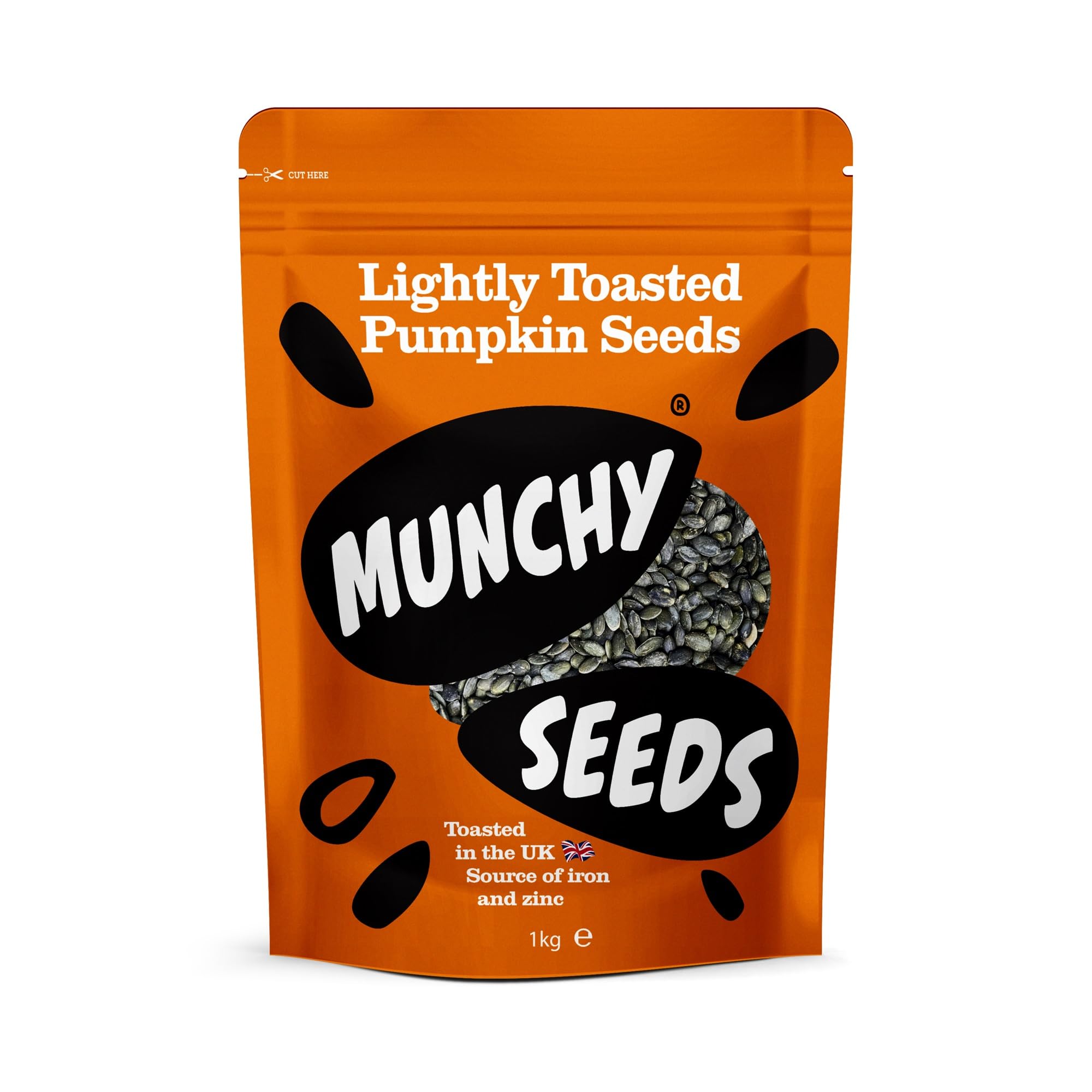 Munchy Seeds Lightly Toasted Pumpkin Seeds, Gluten Free High Protein Snacks, Delicious, Nutritious & Versatile Pumpkin Seeds, Perfect With Salads, Great Source Of Vegan Protein, High Fibre, 1kg
