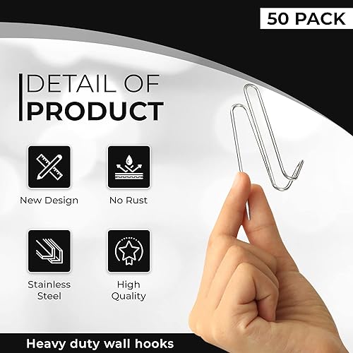 Miniatura 3 de 50 ganchos de pared para paneles de tela, ganchos de alambre, ganchos para cubículos con caja de almacenamiento transparente para decoración de