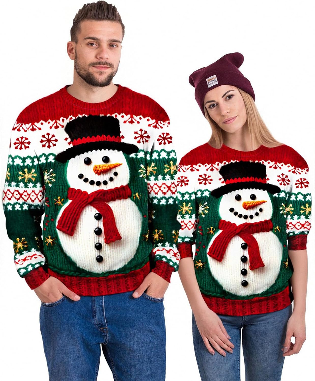 GTETKDE Unisex Ugly Christmas Sweatshirts 3D Printed Funny Graphic Long Sleeve T-Shirt Crewneck Sweatshirts - Image 4