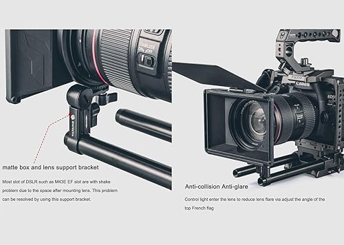 Miniatura 7 de Tilta Mini caja mate  Adaptador de varilla de 0.591 in y 4 adaptadores de lente  Ligero  Soporte de filtro  Bandera superior  Soporte de zapata fría