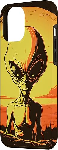 Miniatura 2 de iPhone 13 Pro Max Linda Cabeza Alienígena Verde UFO Space Face  Funda Alien