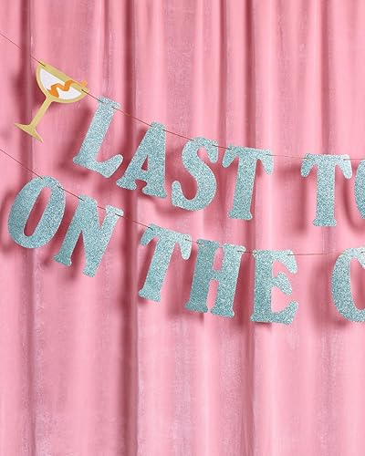 Miniatura 2 de xo, Fetti Cartel con purpurina azul de Last Toast on the Coast – 5 pies | Decoración de fiesta de despedida de soltera en la playa, recuerdo náutico