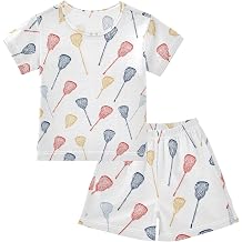 Gredecor Pajama Sets 2-Piece Top with Shorts Cotton Soft Summer Sleepwear Pjs Set Size 5-14 Years
