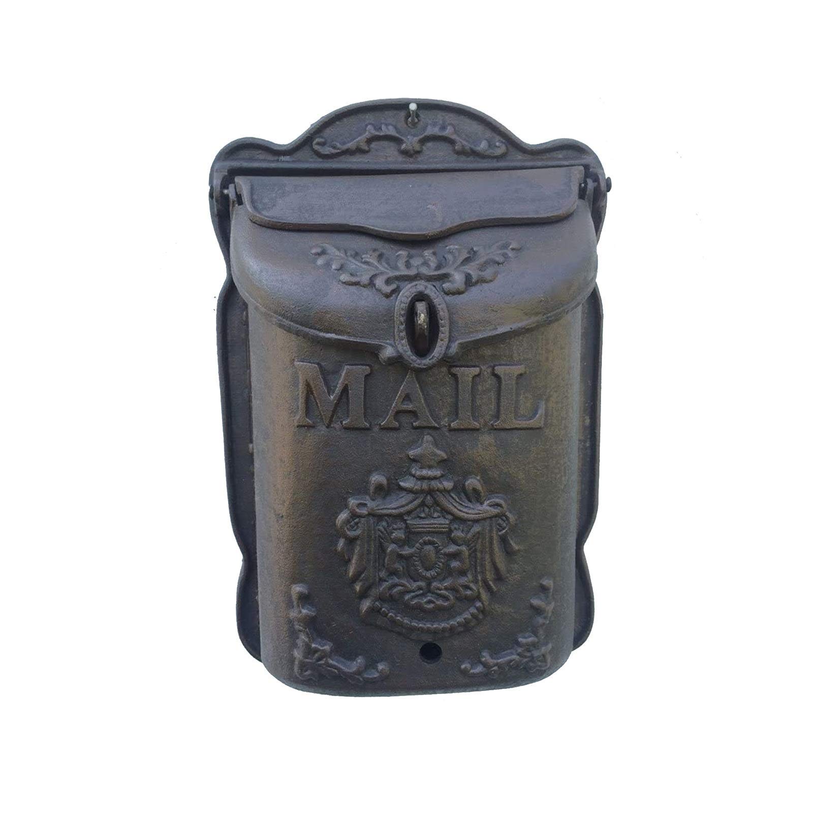Vintage Mail Boxes Outdoor Wall Mount Mailbox, Letterbox, Postbox Black 25X10.2X39cm Mailbox