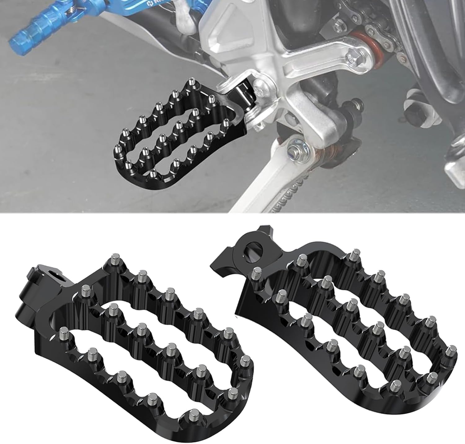 Tenere 700 2019-2024 FootPegs CNC Pedals Wide Fat FootRest for XTZ 700 TENERE 700 RALLY T7 2019 2020 2021 2022 2023 2024 -Black