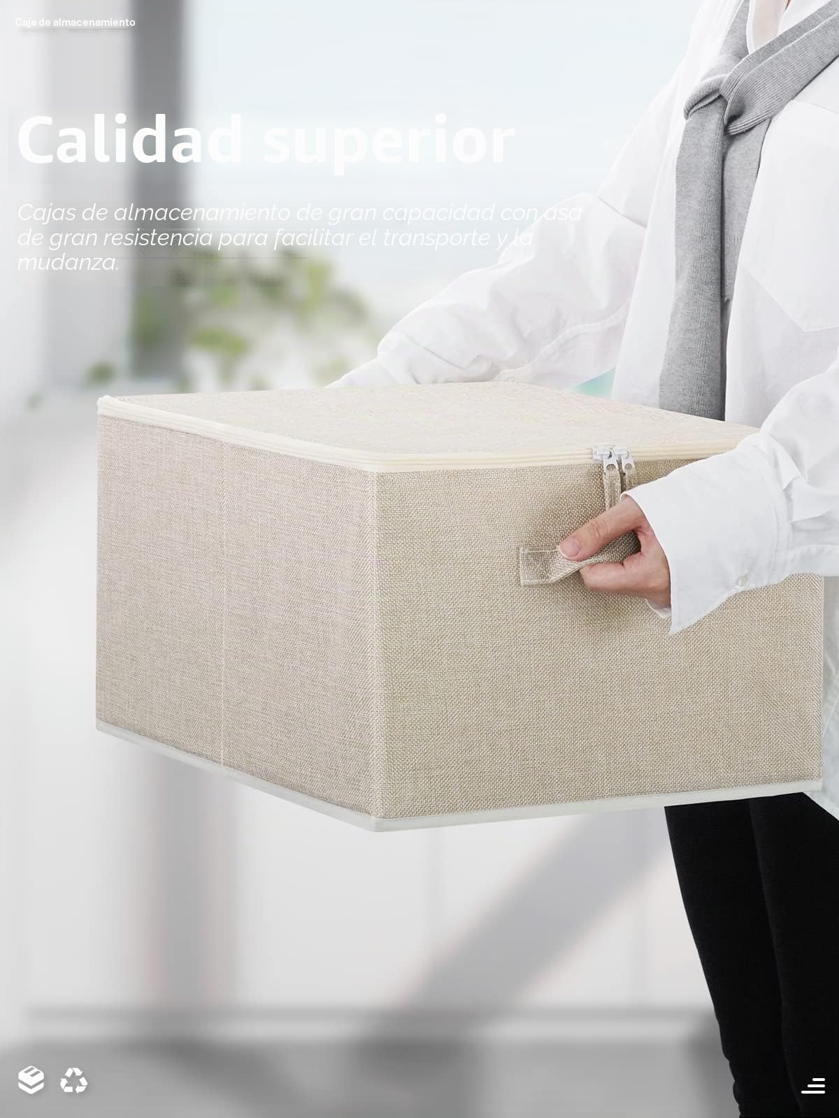 3pcs, Cajas Almacenaje Tela, Plegable, 34 Litros, 43 x 34 x 23 cm
