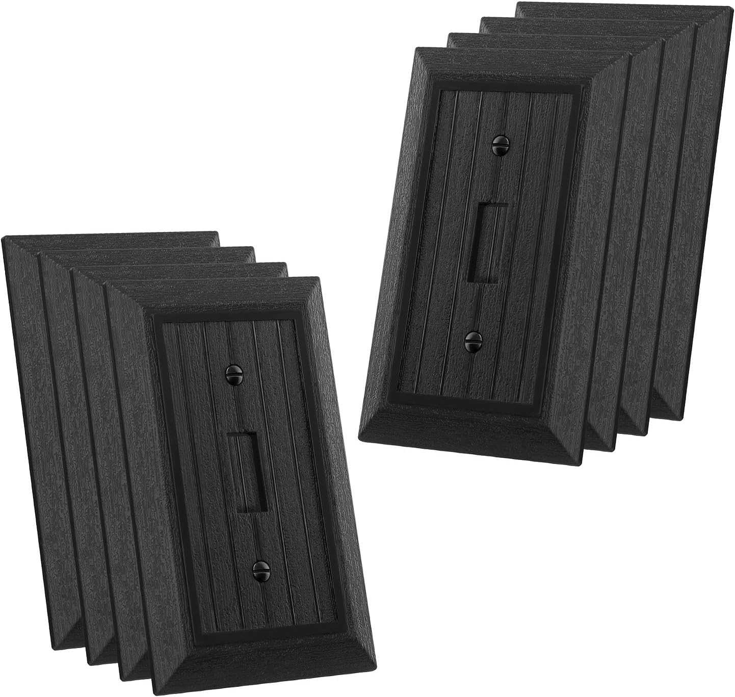 8 Pack Mid-Size Toggle Light Switch Cover Plate, Midway Size 1-Gang 4.92" X 3.15", Outlet Covers Wall Plate, Unbreakable and High Temperature Resistant Wall Switch Plate Covers, Black