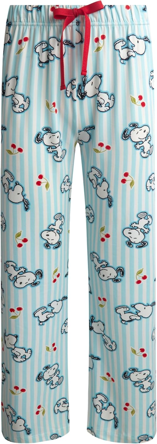 COCO BRANDS Peanuts Snoopy Womens Pajama Pants - Cozy Soft Knit Stretch PJ Pants Sleepwear for Women Comfy Fun Pajamas