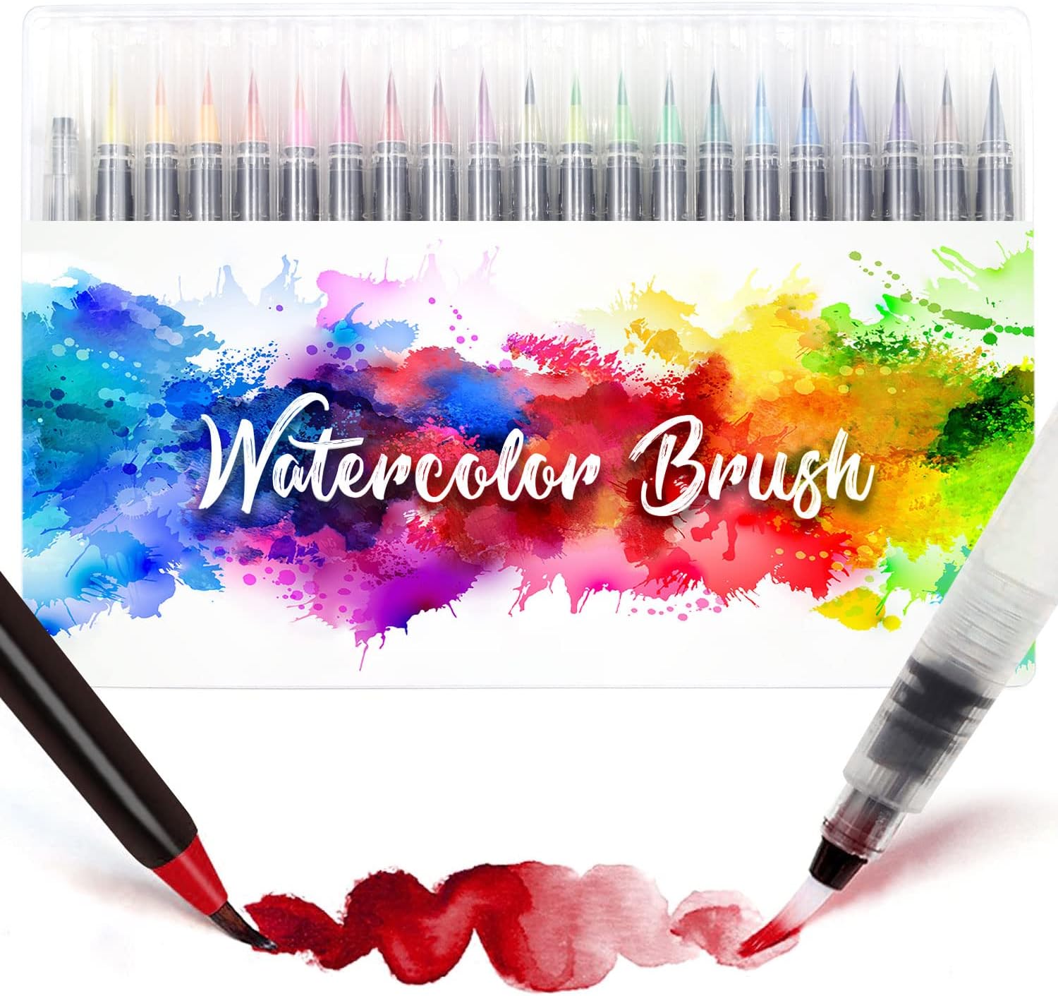 24+2 Watercolour Pencils, Brush Pen Set, Painting, Brush Pens with Flexible Nylon Tips, Pens Girls Gifts 6-11 Years, Gift Girls 6-10 Years, Easter Gifts Children Teenagers Easter
