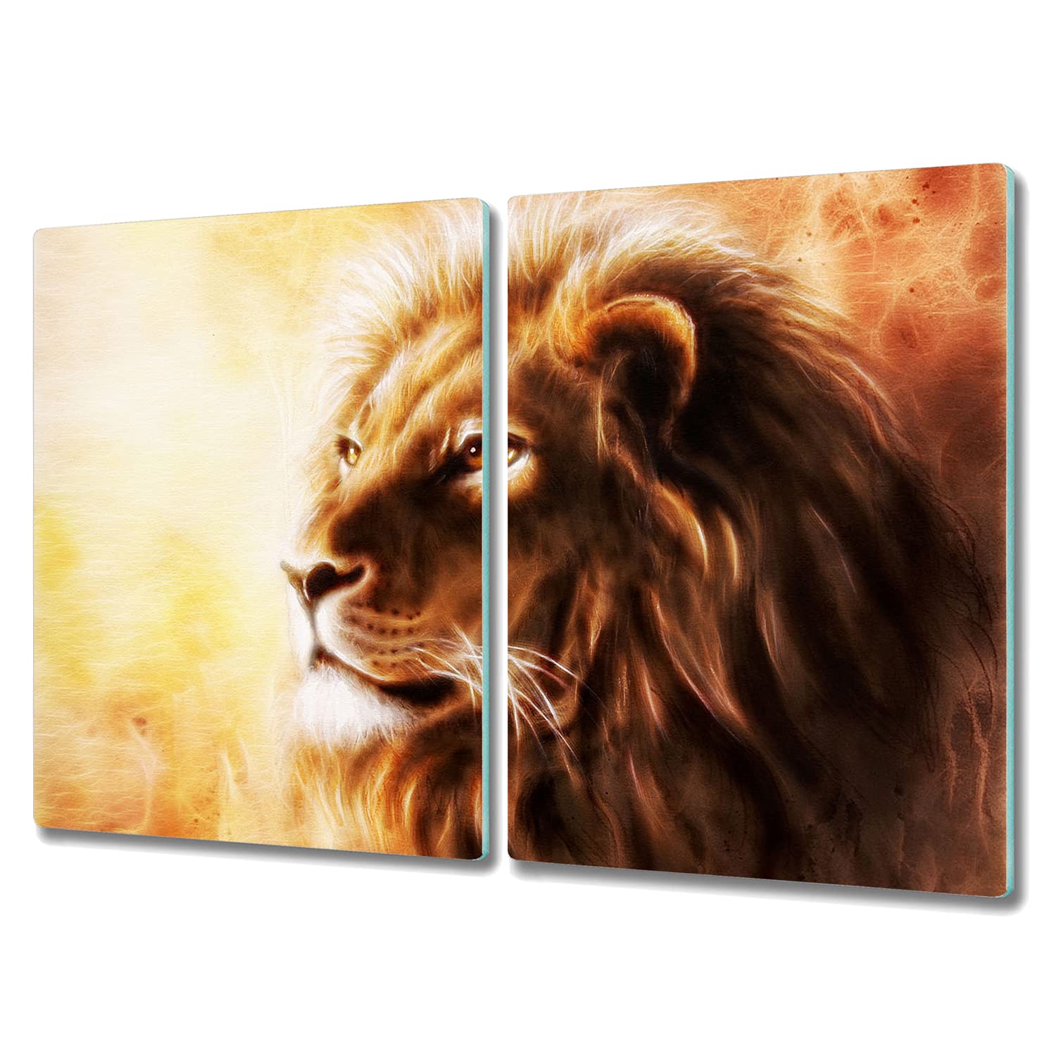 Tapis de découpe verre protection plaque induction 2x40x52 cm anti-rayures motif lion chat
