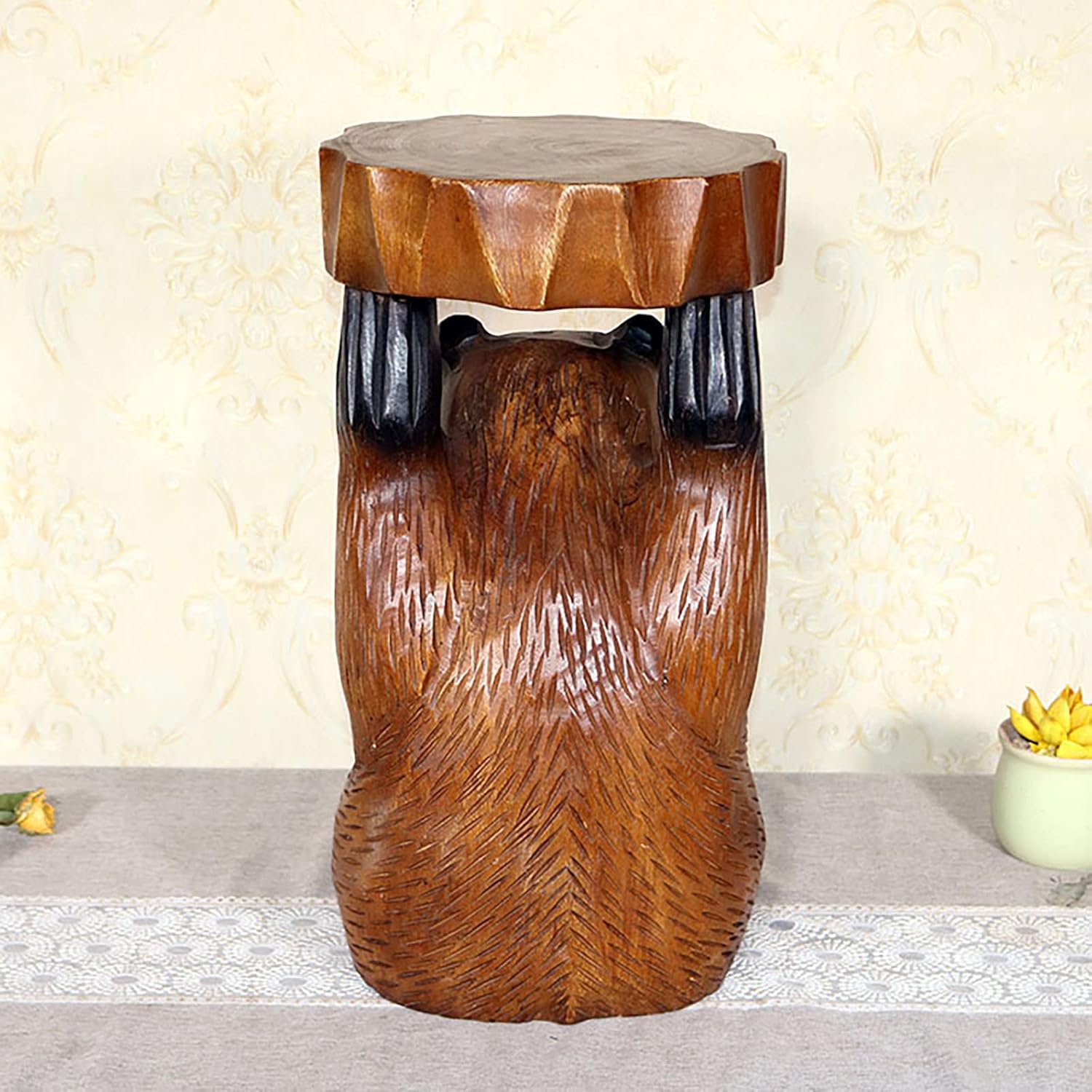 Plant Rack, Flower Pot Room and Outdoor Balcony Living Room Office Garden Creative Bear -Shaped Plant Shelf