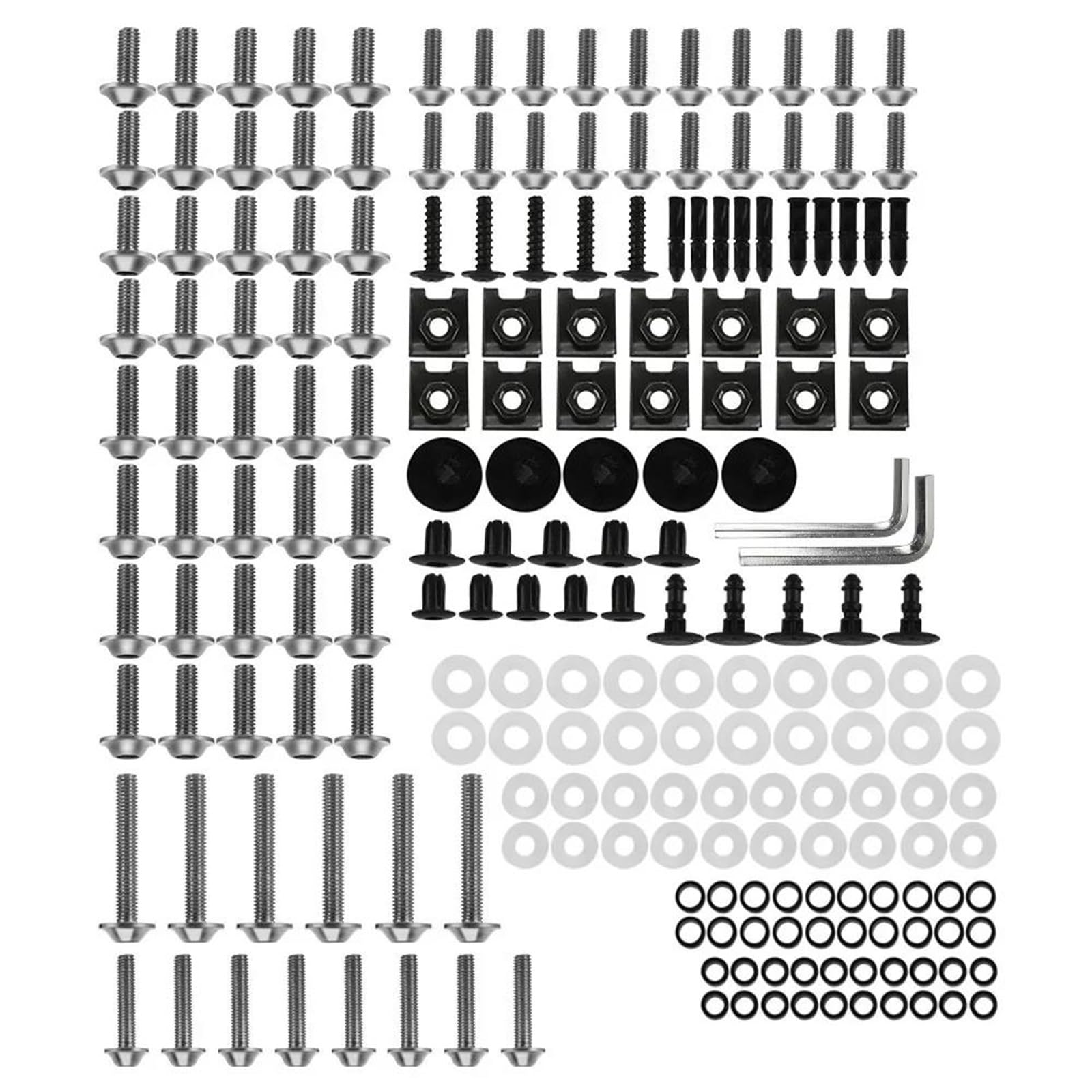 Motorrad Verkleidung Schrauben Körper Muttern Unterlegscheiben Clips Set Für Ducati Für Multistrada 1000 1100 1200(Silber)
